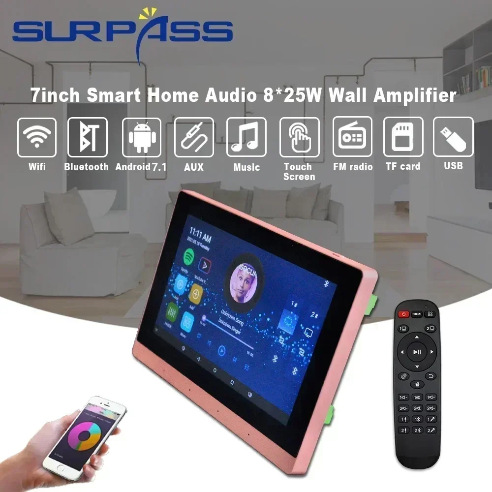 Audio Music Background Free - 7inch WiFi In Wall Amplifier Touch