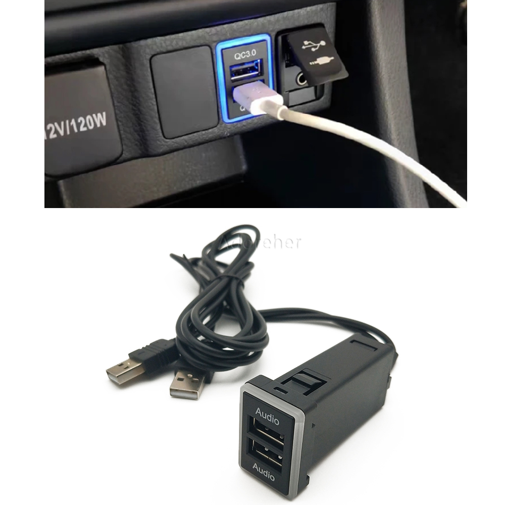Car Double USB Port Adapter US - Audio Music Car ulasan dan harga
