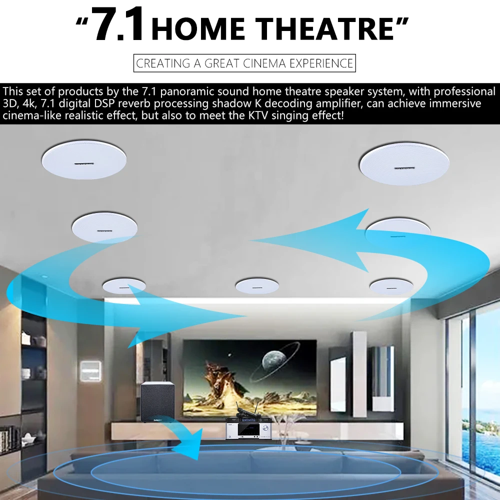 7.1 Home Theater Ceiling Speak - Audio Music Background Free ulasan dan harga