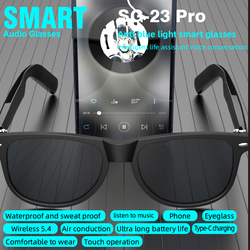 SG‑23 Pro Smart Audio Glasses  - Audio Music Arabic ulasan dan harga