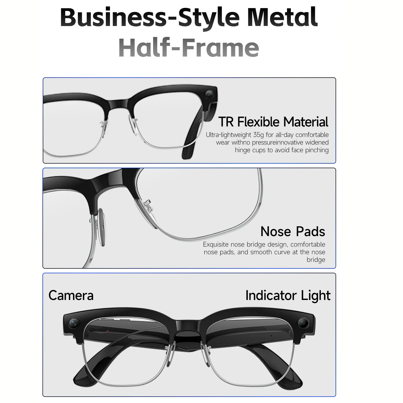 AI Smart Glasses with Voice Wa - Audio Music Arabic ulasan dan harga