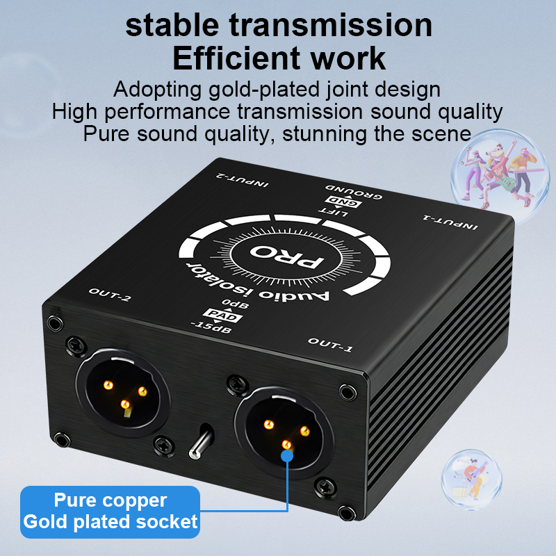 Professional 6.5mm XLR 2CH Aud - Audio Music Isolator ulasan dan harga