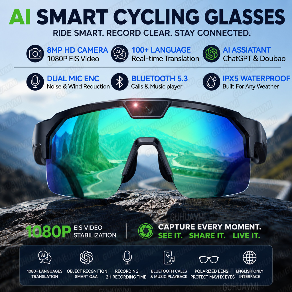 2026 Upgrade Smart Glasses wit - Audio Music Arabic ulasan dan harga