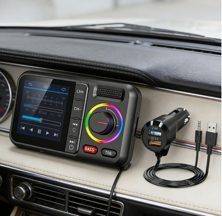 Wireless FM Transmitter with B - Audio Music Car ulasan dan harga
