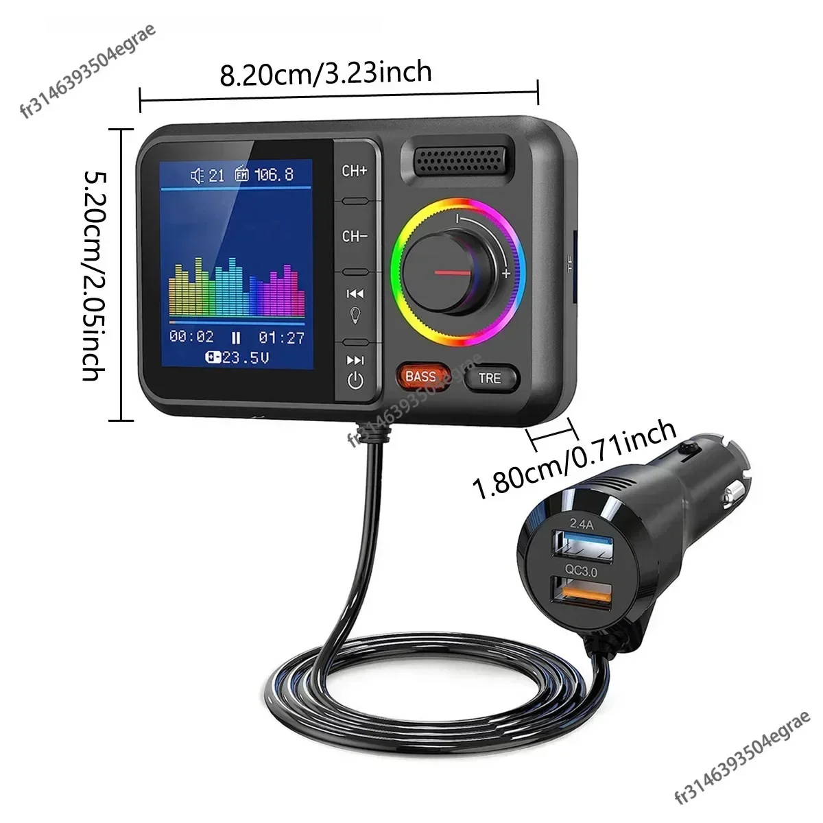 Wireless FM Transmitter with B - Audio Music Car ulasan dan harga