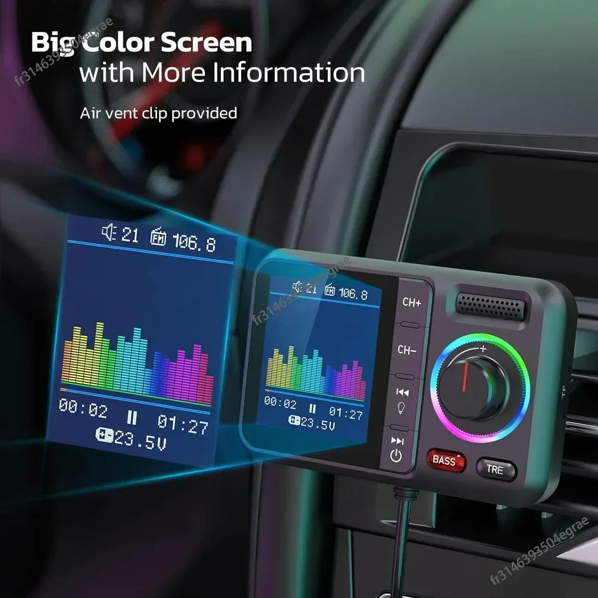 Wireless FM Transmitter with B - Audio Music Car ulasan dan harga
